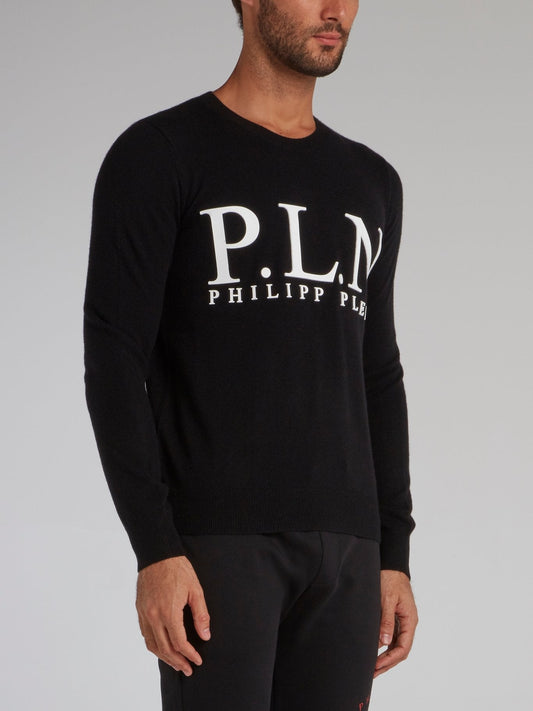 Black Crewneck Cashmere Pullover