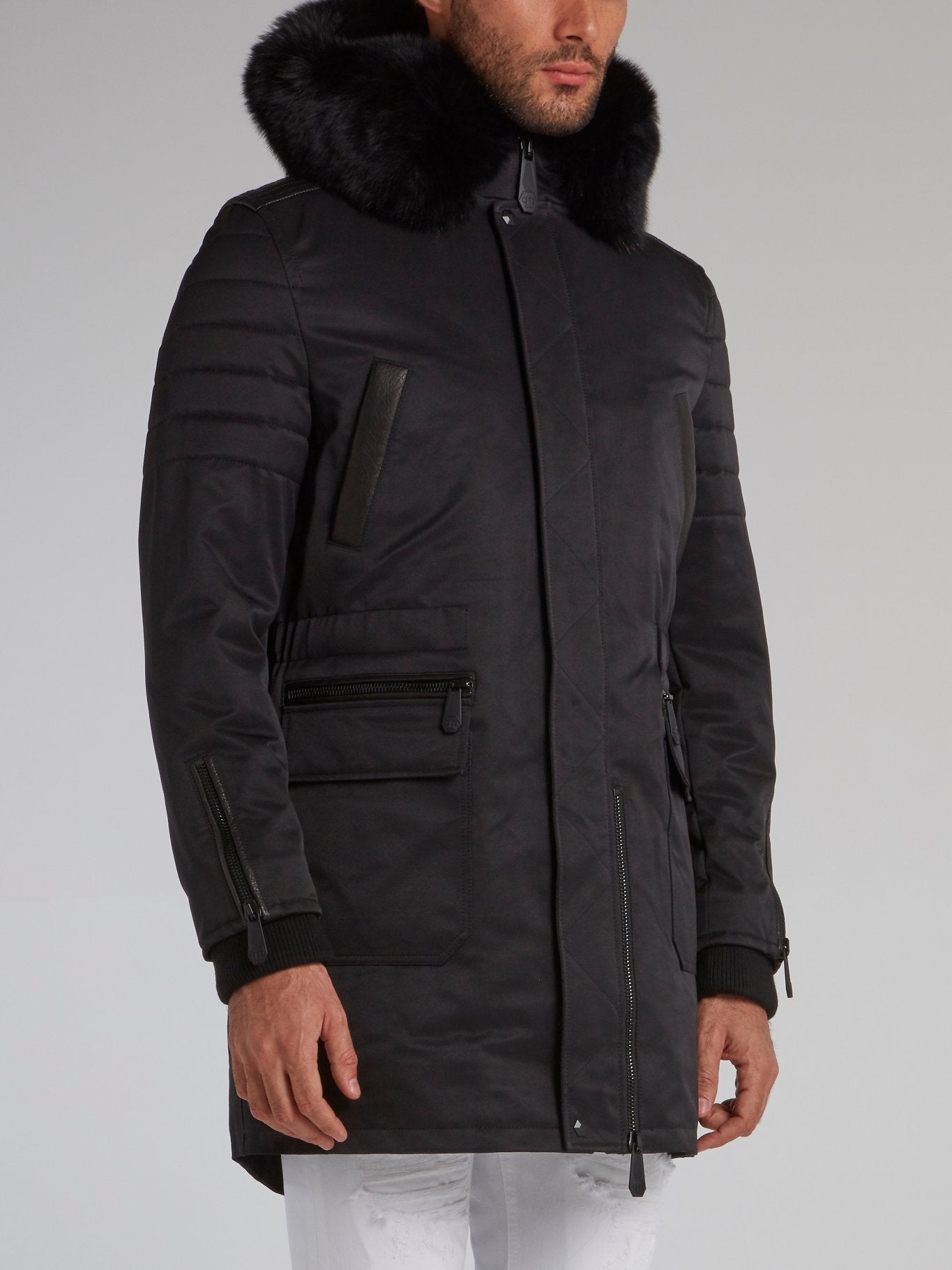 Black Rear Logo Parka