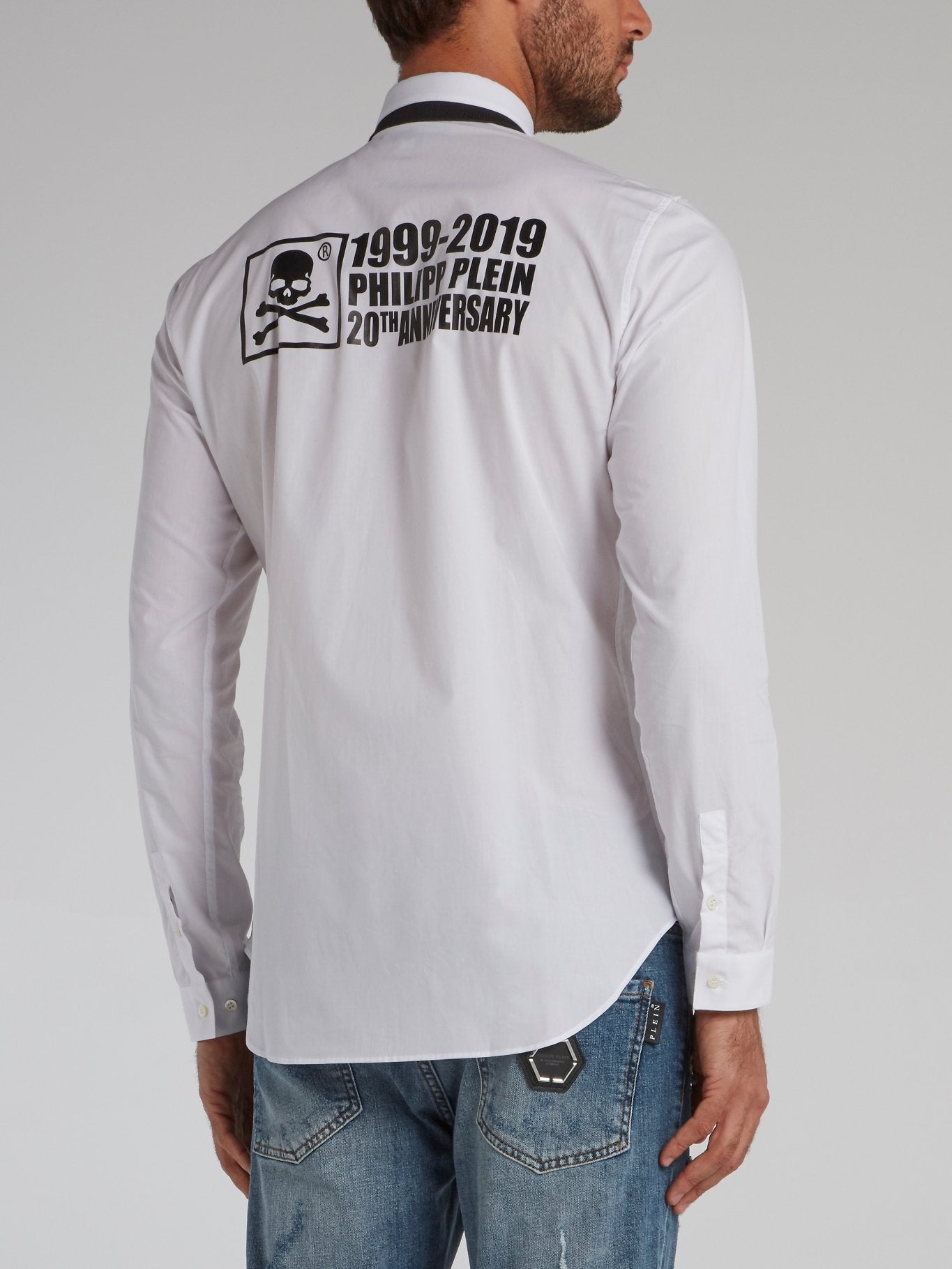 White Rear Statement Shirt