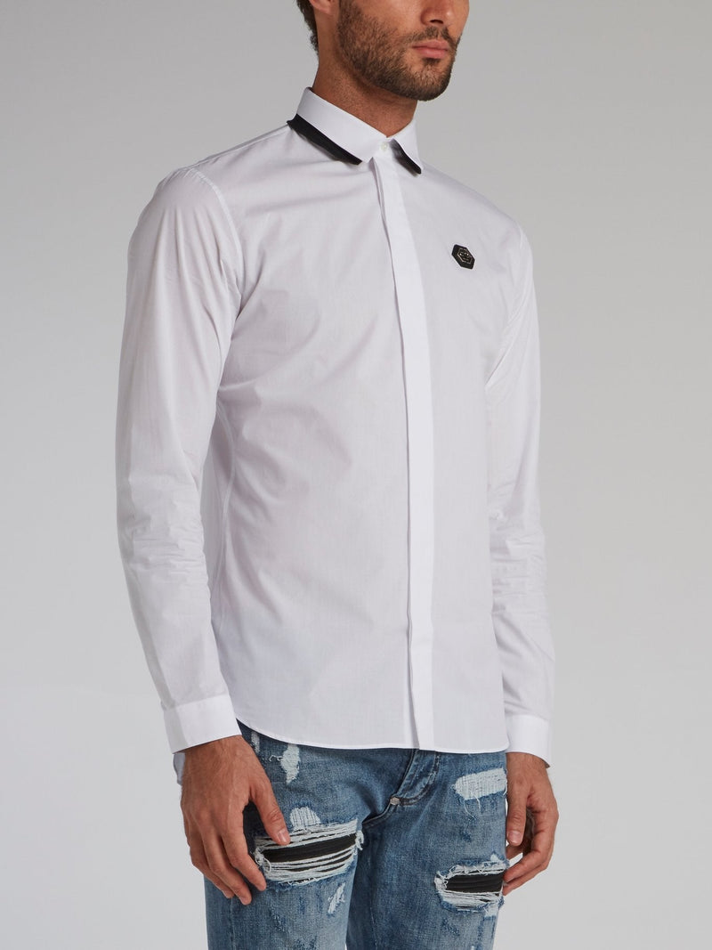 White Rear Statement Shirt