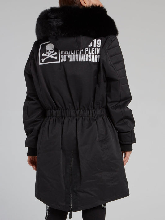 Black Quilt Sleeve Parka