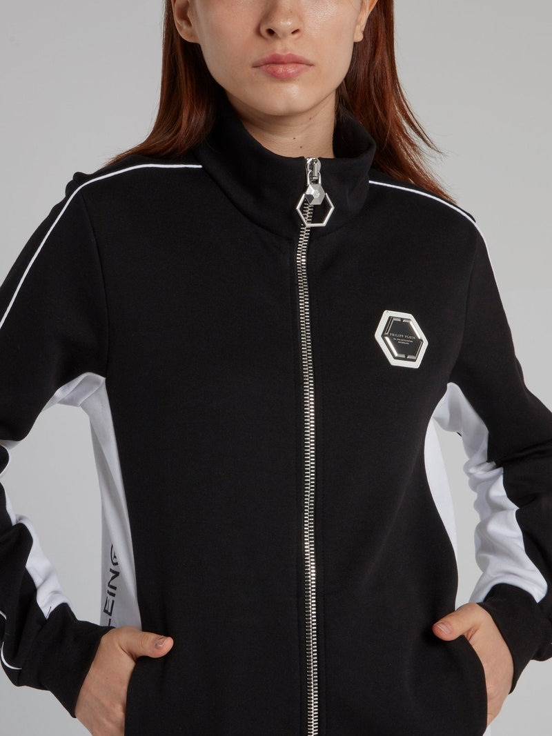 Black Contrast High Neck Active Jacket