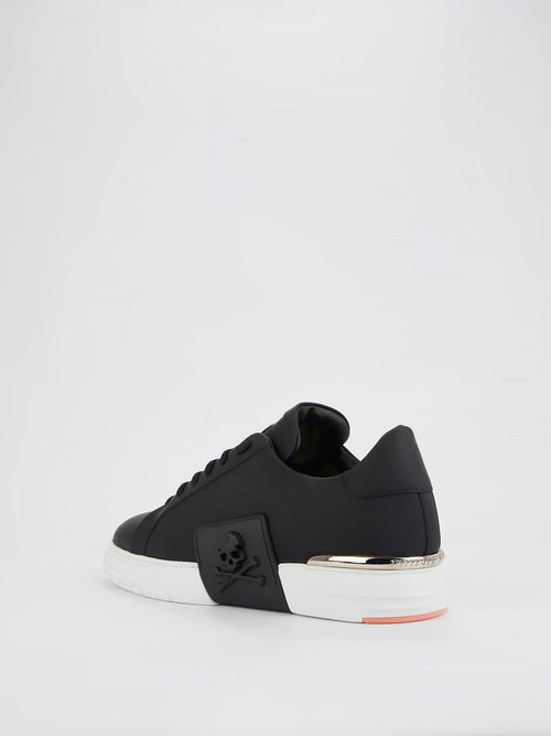 Black Low Top Skull Sneakers