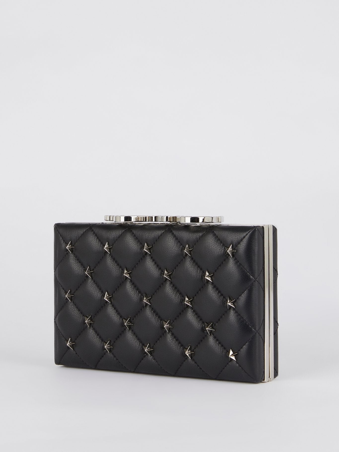 Black Star Studded Quilt Clutch