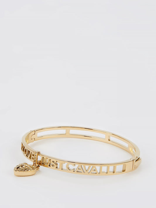 Gold Heart Embellished Bangle