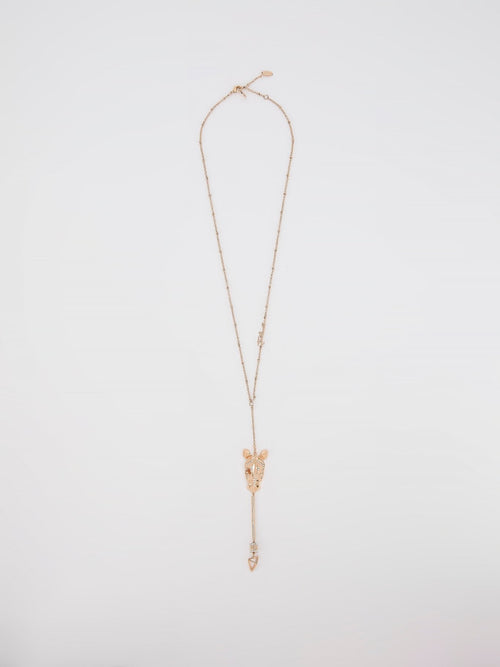 Gold Crystal Studded Cavalli Necklace