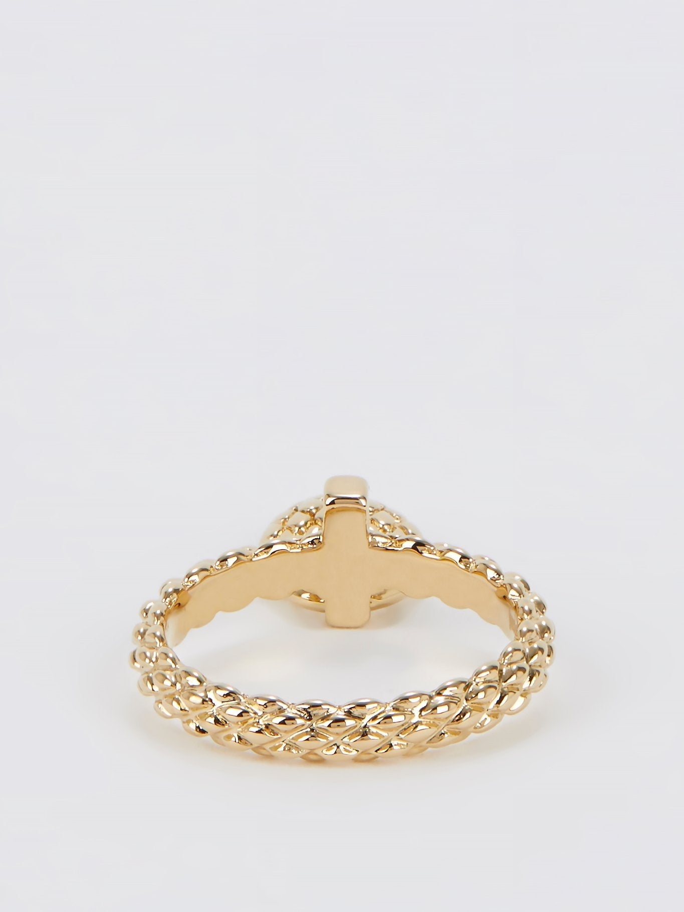 Gold Heart Embellished Ring - Size 7