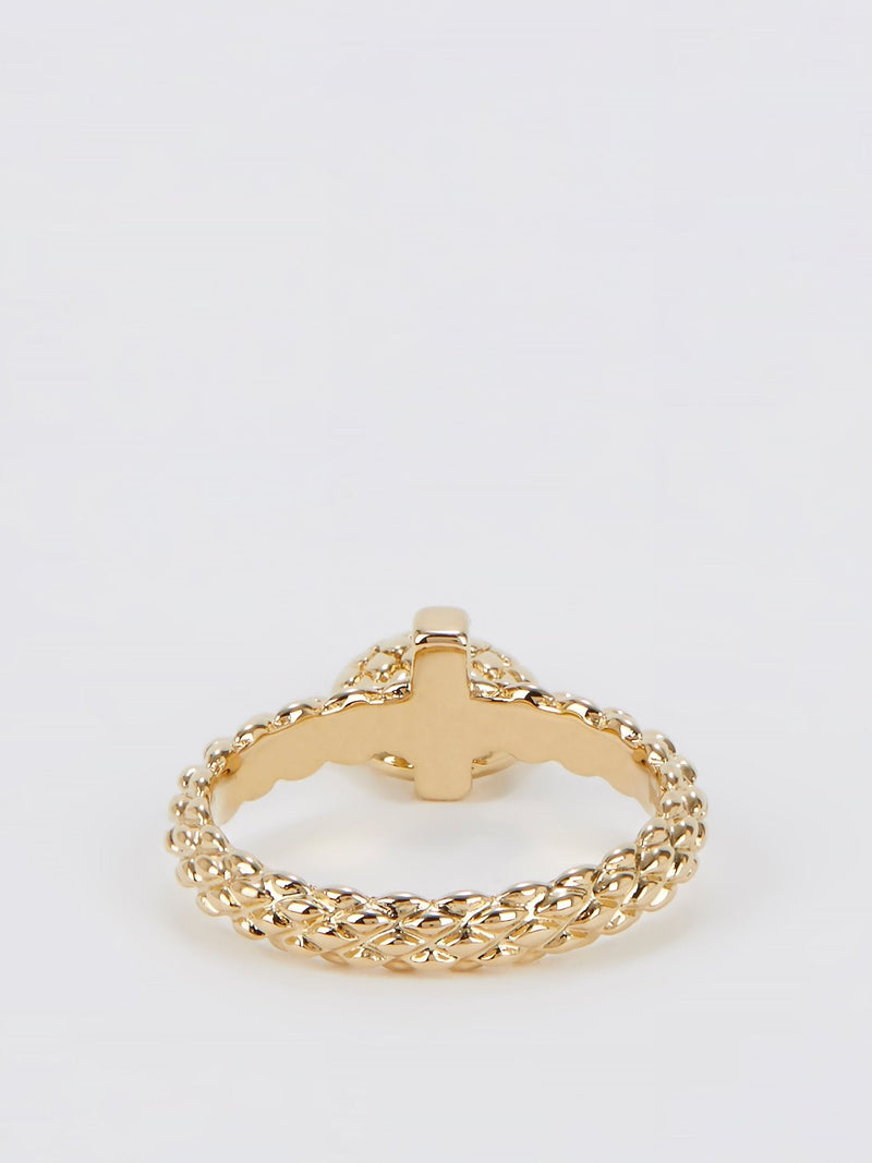 Gold Heart Embellished Ring - Size 8