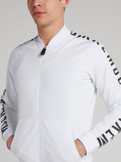 White Logo Sleeve Track Jacket