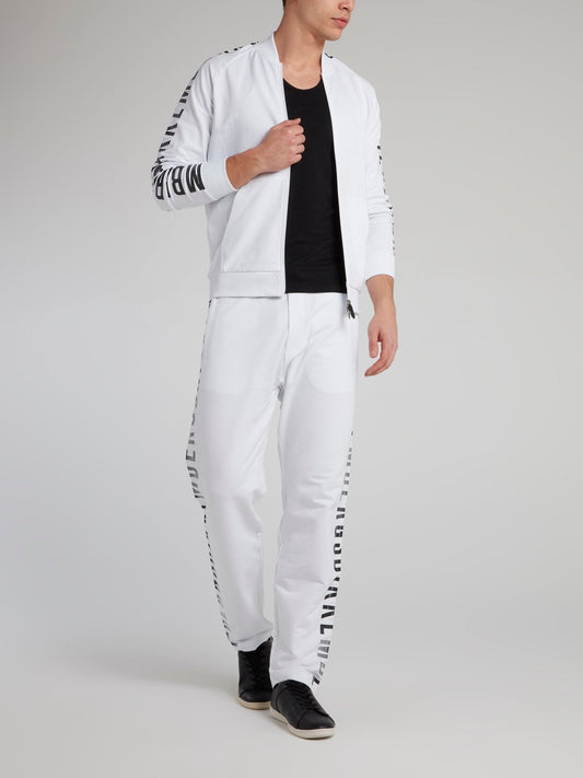 White Logo Sleeve Track Jacket