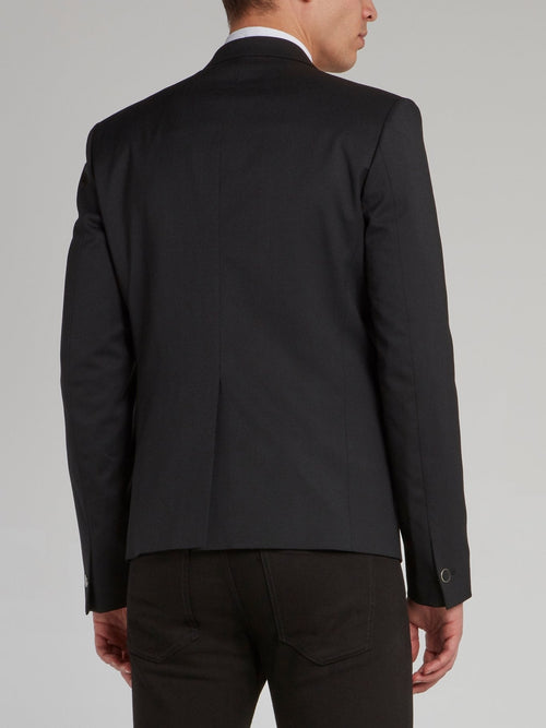 Black Logo Trim Blazer