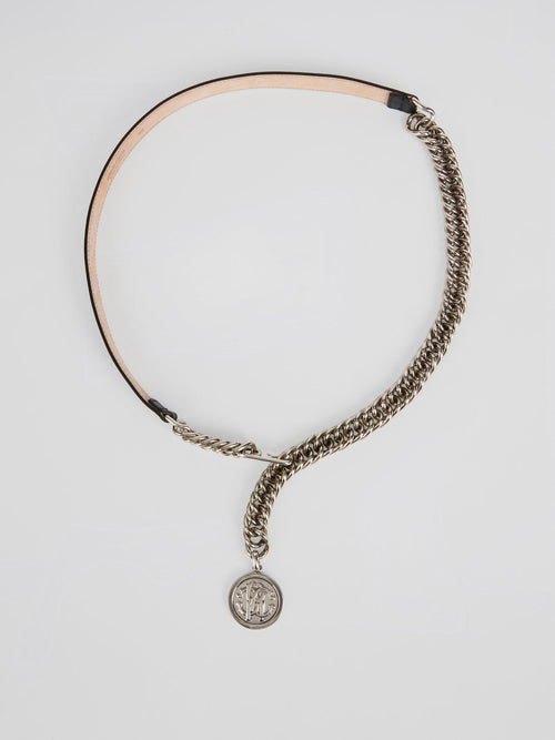 Silver Monogram Chain Belt