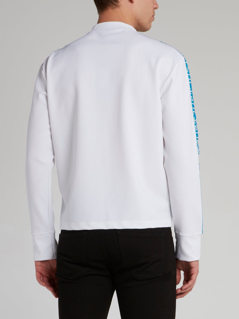 White Logo Tape Crewneck Sweatshirt