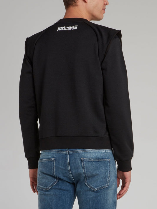 Black Multi-Stud Overlay Sweatshirt