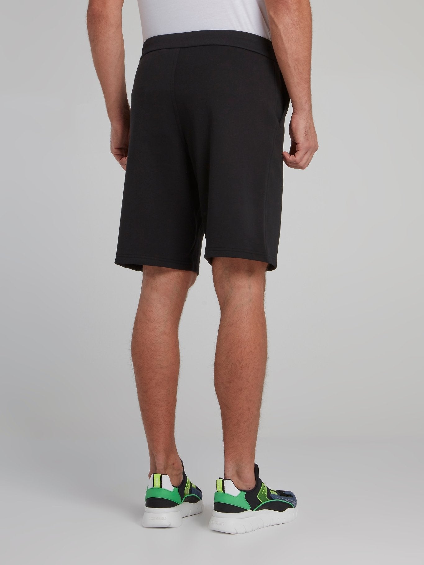 Black Logo Tape Seam Shorts