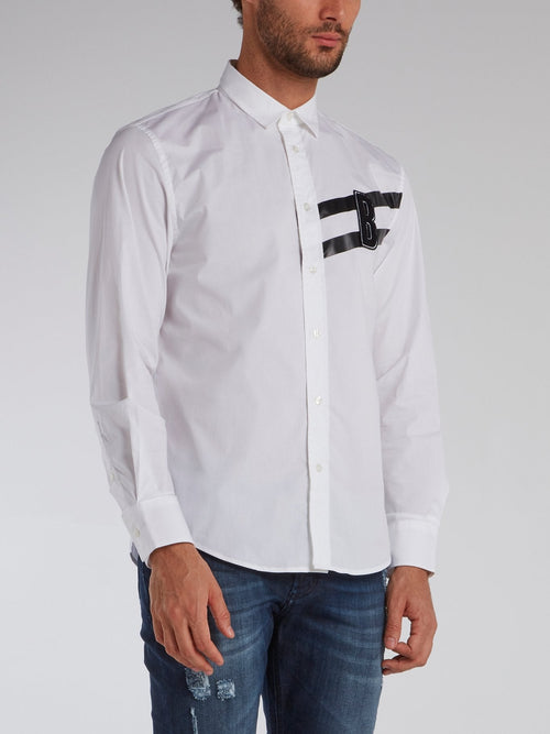 White Monogram Appliquéd Shirt