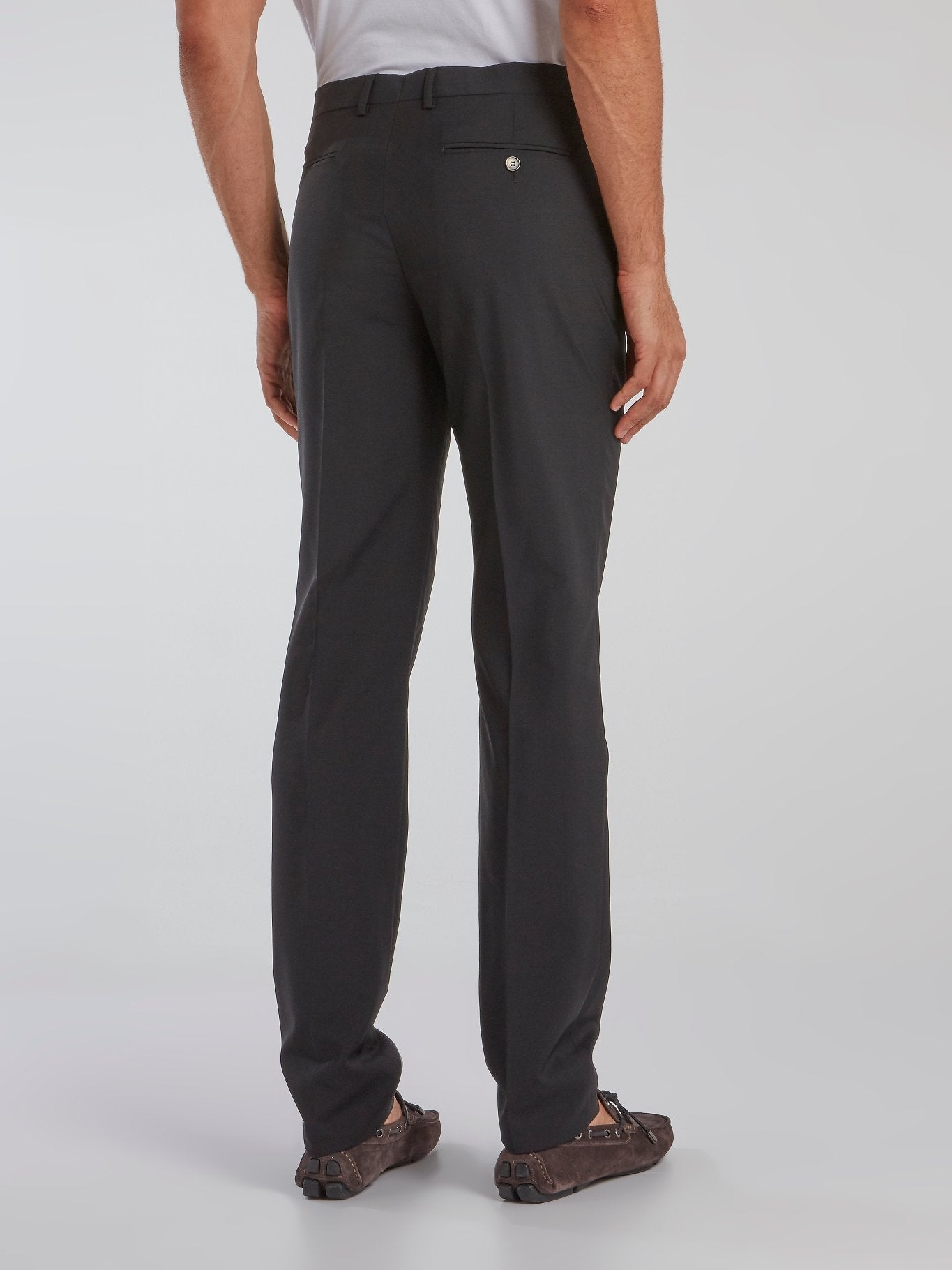 Charcoal Straight Cut Suit Pants