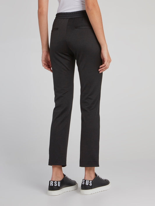 Black Pocket Detail Jersey Pants