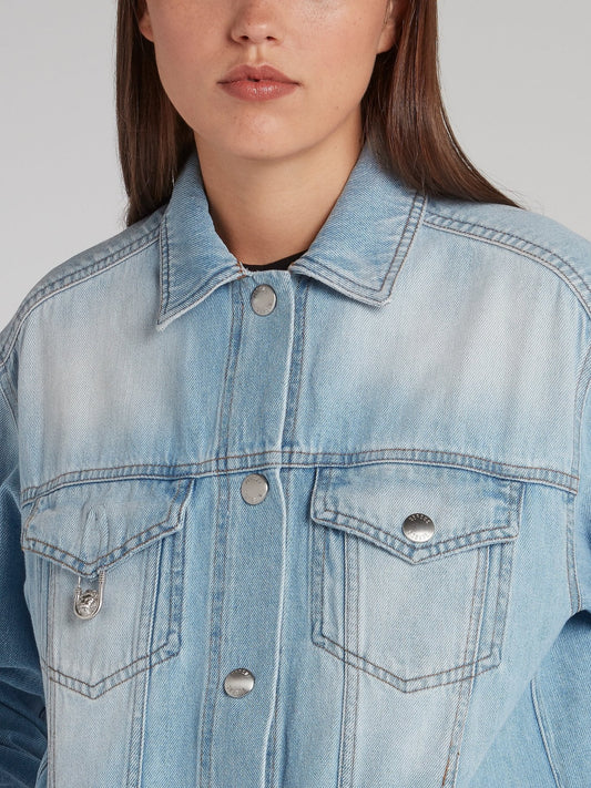 Rear Collage Print Denim Jacket