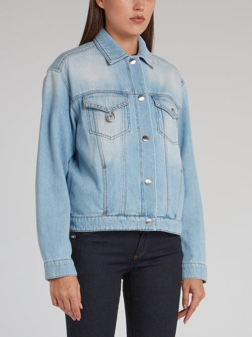 Rear Collage Print Denim Jacket