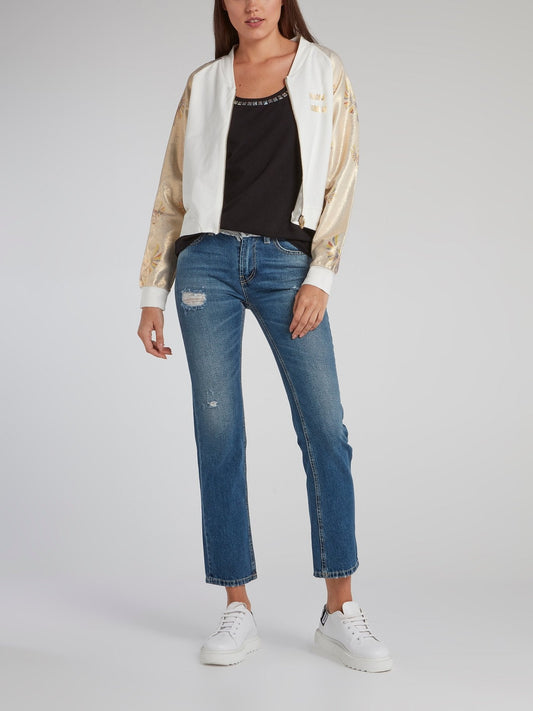 Armelle Gold Raglan Bomber Jacket