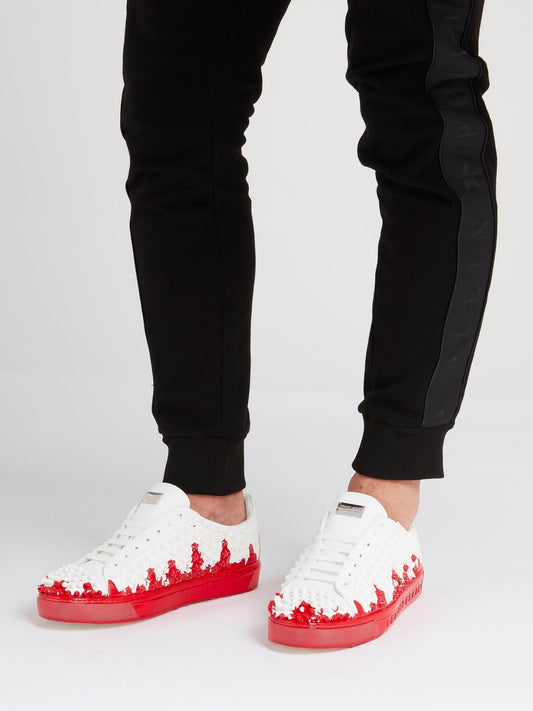 Jackie Red Drip Star Detailed Sneakers