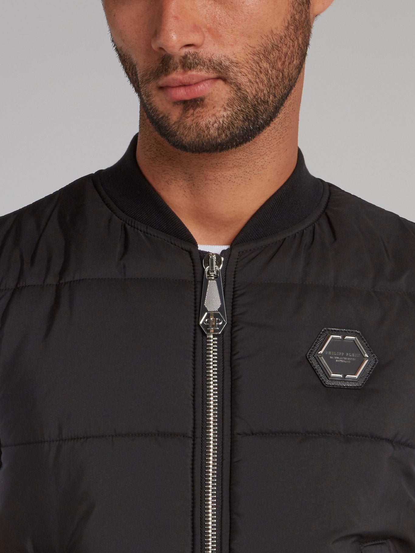 Black Zip Up Quilted Vest