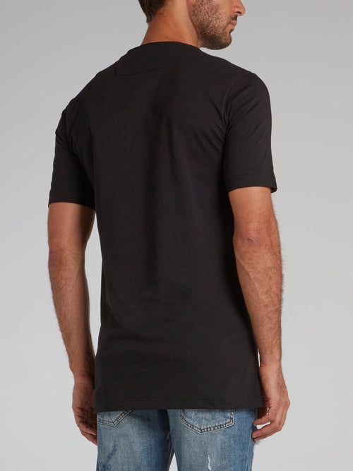 Black Statement Round Neck T-Shirt