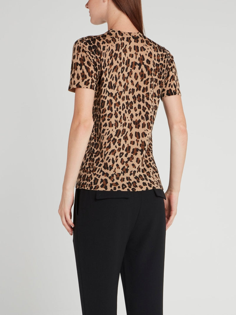 Leopard Print Wool Top