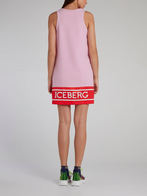 Pink Logo Hem Shift Dress