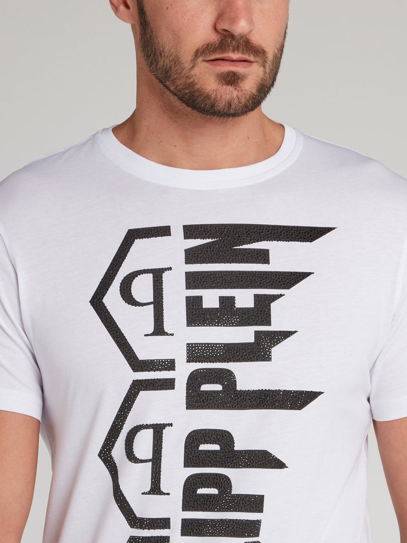 Rock PP White Studded T-Shirt