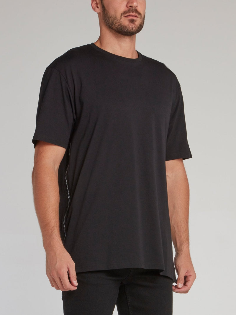 Black Side Zip Logo T-Shirt