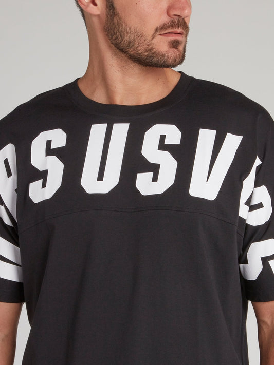 Black Statement Contrast T-Shirt