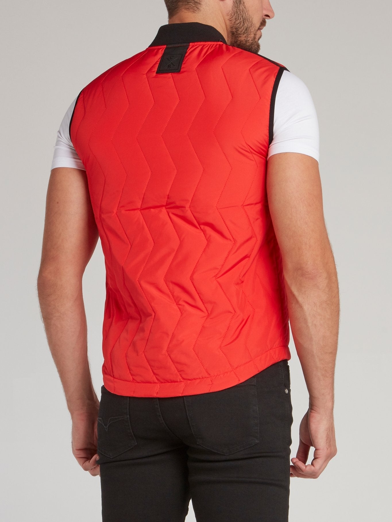 Red Zip Up Quilted Gilet