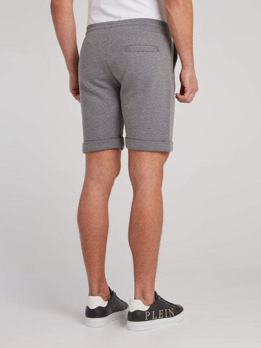 Grey Folded Hem Jogging Shorts