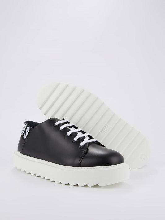 Black Rear Logo Platform Sneakers