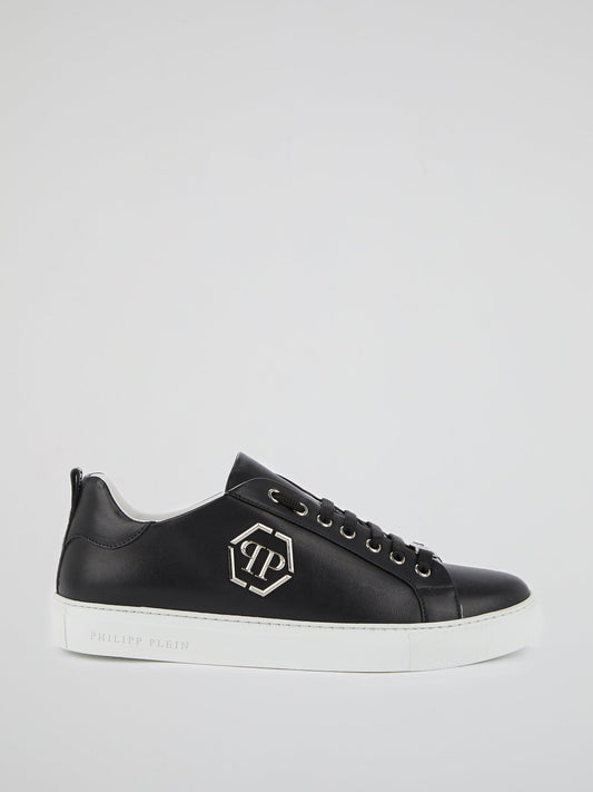 Black Monogram Low Top Sneakers