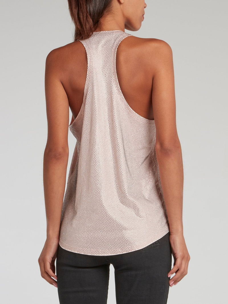 Pink Racerback Crystal Tank Top