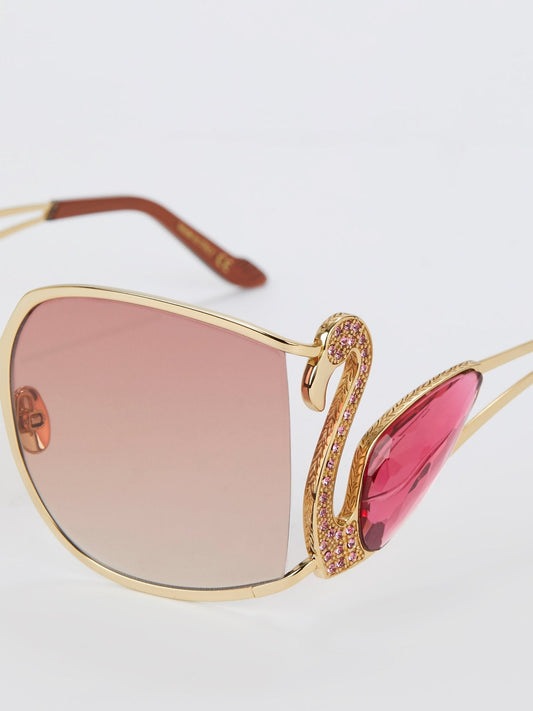 Flamant Pink Crystals of Rocca Embellished Sunglasses