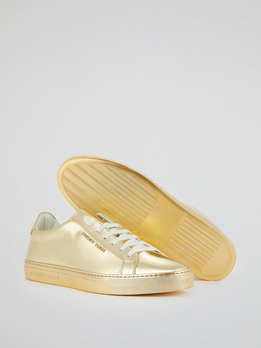 Gold Statement Low Top Sneakers