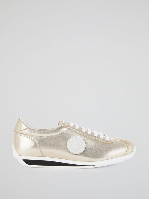 Metallic Monogram Appliquéd Sneakers