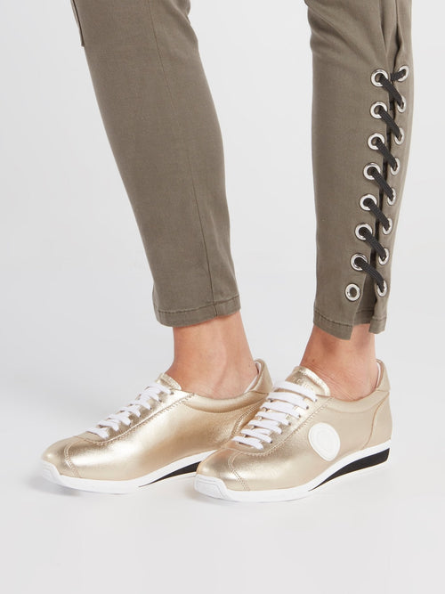 Metallic Monogram Appliquéd Sneakers