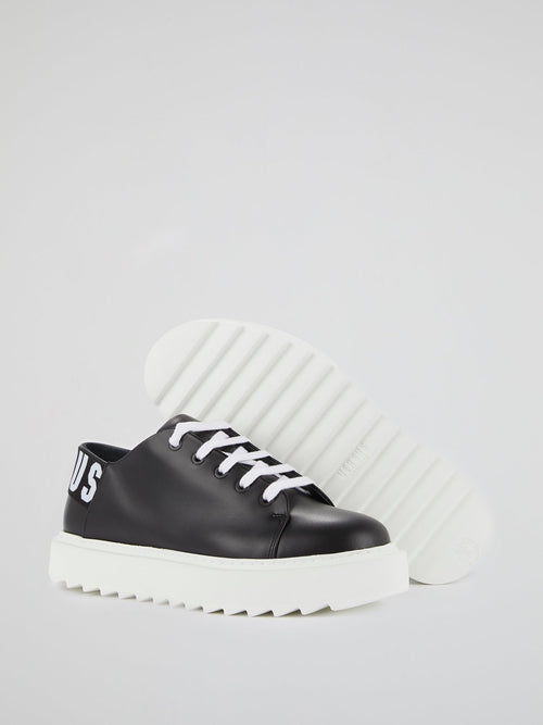 Black Rear Logo Platform Sneakers