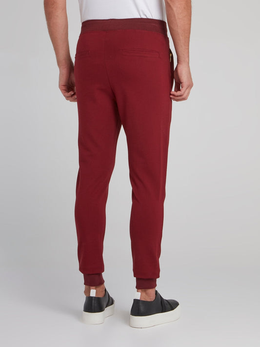 Burgundy Monogram Jogging Trousers