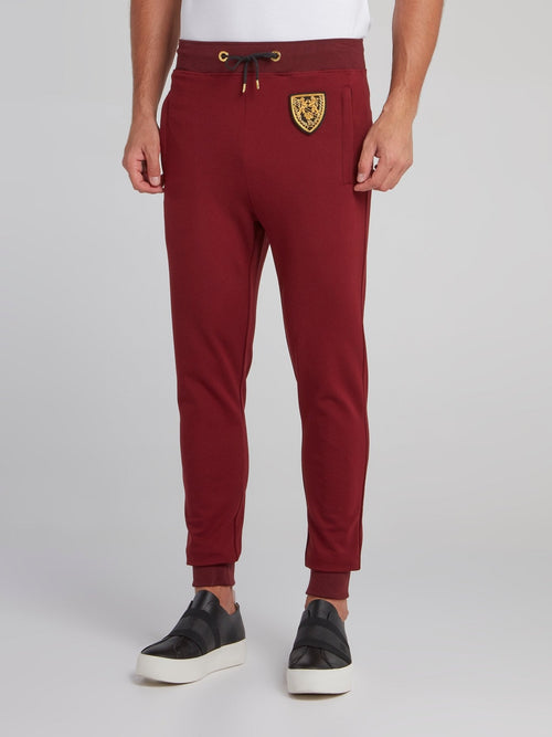 Burgundy Monogram Jogging Trousers