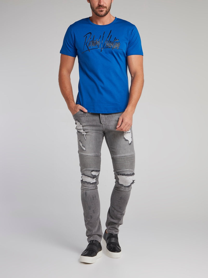 Axel Blue Signature Logo T-Shirt