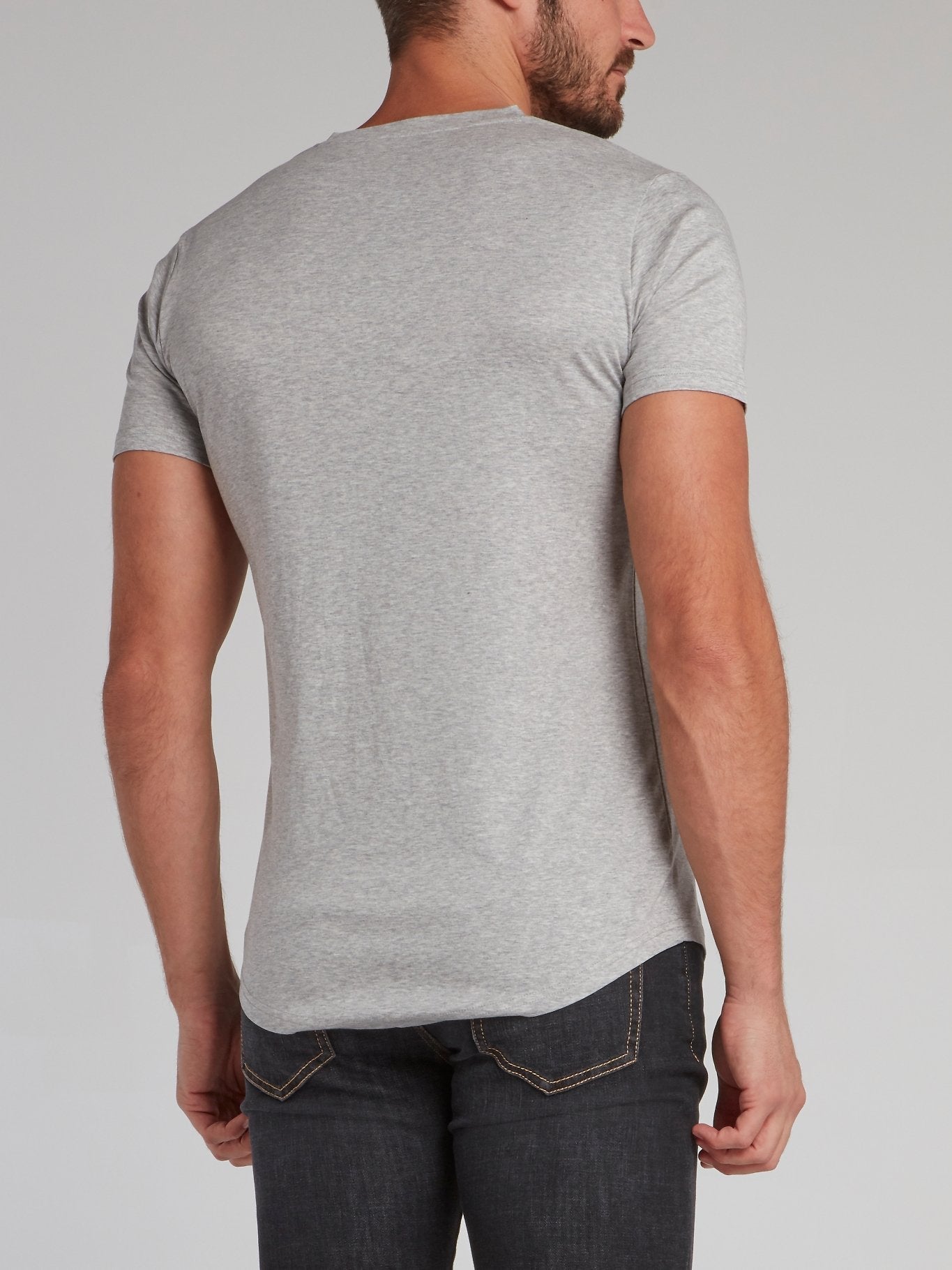 Cambridge Grey Appliquéd V-Neck T-Shirt