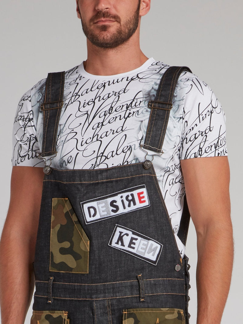 Jimmy Camo Patched Statement Dungarees