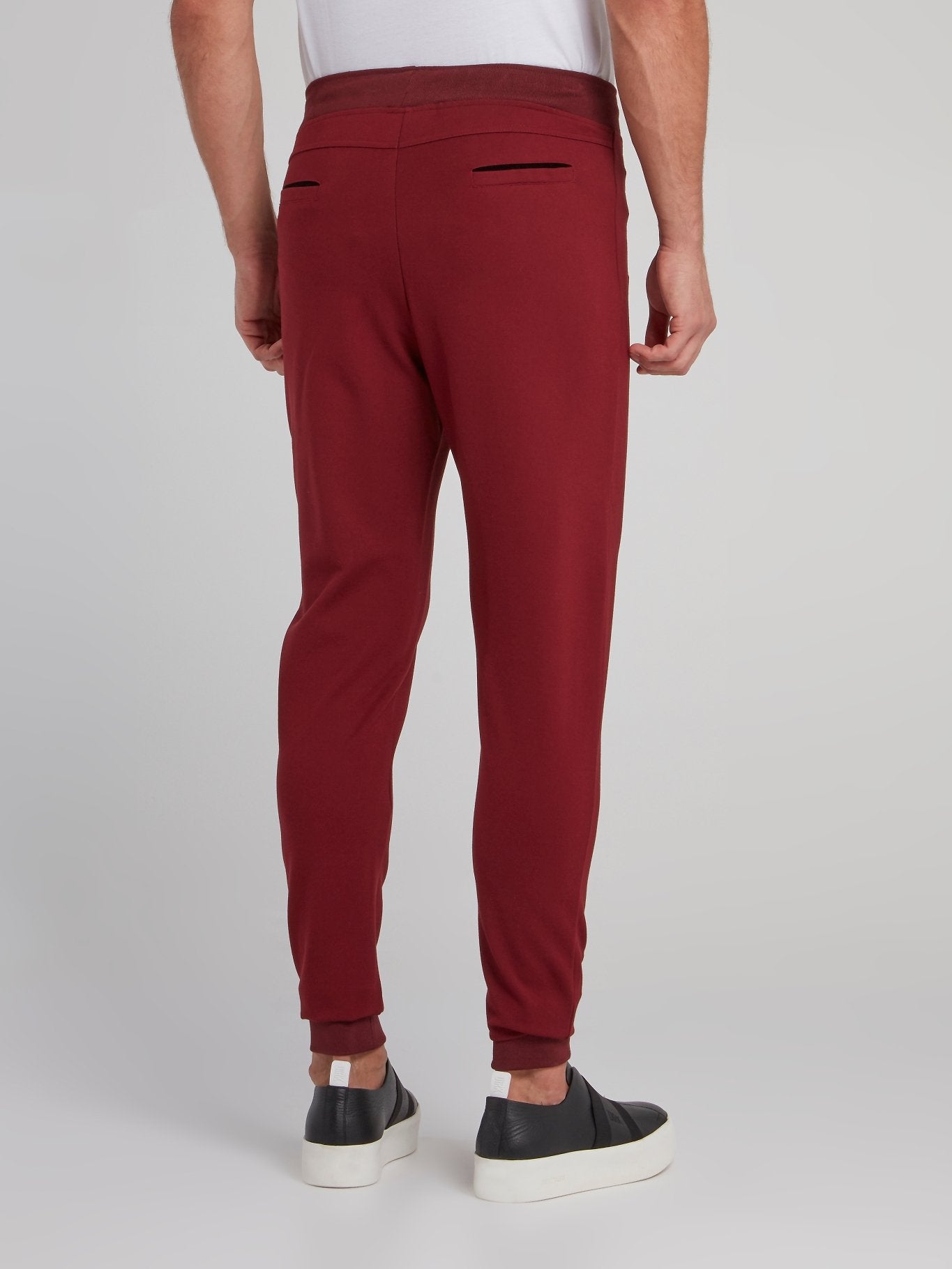 Burgundy Front Pocket Track Pants