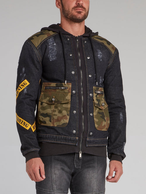 Meyer Black Camo Patch Denim Jacket